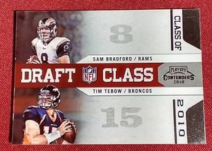 lot 96 image: 2010 Contenders Tim TebowSam Bradford Rookie Card