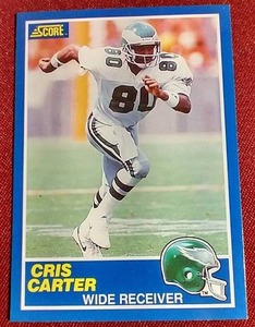 lot 100 image: 1989 Score Cris Carter Rookie Card