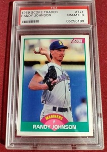 lot 103 image: 1989 Score Randy Johnson Rookie Card - PSA 8