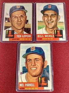 lot 110 image: (3) 1954 Topps Baseball Cards