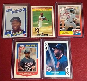 lot 122 image: (5) Oddball Kirby Puckett Cards