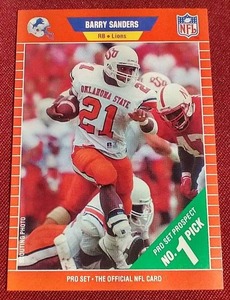 lot 123 image: 1989 Score Barry Sanders Rookie Card