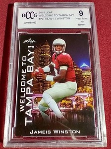 lot 125 image: 2015 Leaf Jameis Winston Rookie Card - BCCG 9