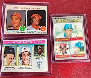 lot 128 image: (3) 1970s Baseball Leaders Cards - HOFers