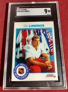 lot 133 image: 1991-92 Eric Lindros Rookie Card - SGC 9