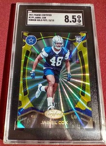 lot 139 image: 2021 Panini Certified Jabril Cox Rookie Card #15 - SGC 8.5