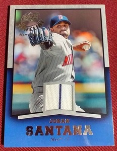 lot 140 image: 2008 Upper Deck Johan Santana Game-Used Jersey Card