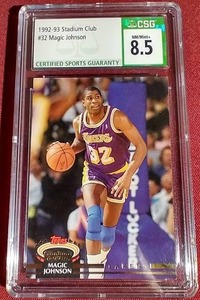 lot 152 image: 1992-93 Stadium Club Magic Johnson - CSG 8.5