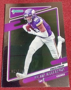 lot 153 image: 2021 Donruss Justin Jefferson Card - #d100