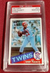lot 155 image: 1985 Topps Kirby Puckett Rookie Cards - EMC 7