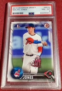 lot 163 image: 2016 Bowman Nolan Jones 1st Bowman Card - PSA 8