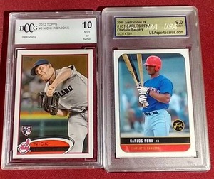 lot 169 image: (2) Graded Baseball RookieProspect Cards