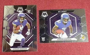 lot 171 image: (2) 2023 Select Jordan Addison Rookie Cards - Regular & Debut