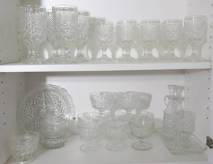 lot 44 image: Vintage Wexford By Anchor Hocking Drinkware Stemware Water Vinegar Goblets Etc.