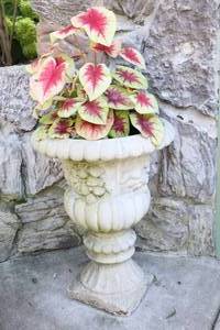 lot 84 image: Lawn Garden & Patio DeCorHeavy Concrete Urn-Style Planter wFoliage