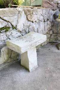 lot 86 image: Lawn Garden & Patio DeCorHeavy Concrete Two-Piece Memorial Bench