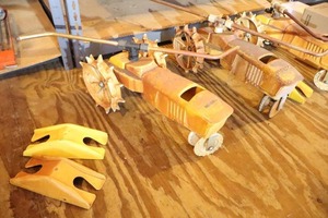 lot 72 image: Lawn & GardenNelson Cast Rain-Train Tractors and New Replacement Head Part