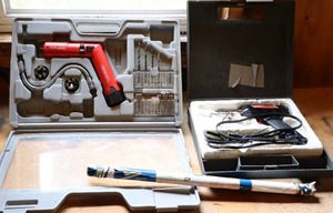 lot 118 image: Garage Shop Tools...DuraPro Snake Driver Power Pak, Weller Soldering Kit, Soldering Stick Pack