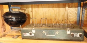 lot 122 image: Camping...Coleman Guide Series 5428 Two-Burner Camp Stove, Tabletop Weber Grill Etc