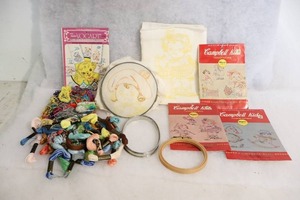 lot 166 image: Sewing Quilting Crafting Supplies...Vintage Campbell Kids Transfer Patterns Etc