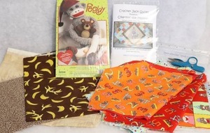 lot 168 image: Sewing Quilting Crafting Supplies...PeeJay and Cracker Jack Quilt PatternsFabric