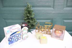 lot 196 image: Holiday DeCor ChristmasLights, Ornaments, Tabletop DeCor Etc
