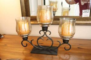 lot 204 image: Three-Candle Centerpiece Candelabra