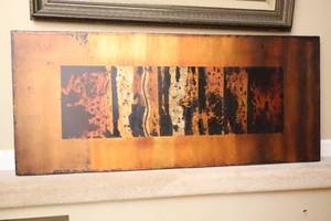 lot 300 image: Large Metallic-Themed Wall Canvas Art