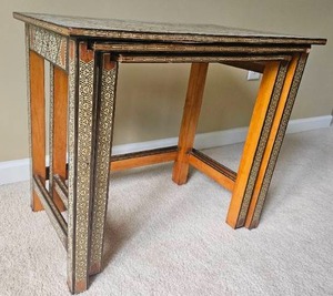 lot 10 image: Stunning Turkish Inlay Nesting Table