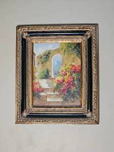 lot 52 image: Italian Courtyard Arch Oil Print