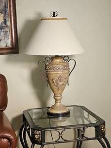 lot 56 image: Neoclassical Footed Urn Table Lamp