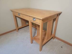lot 67 image: Chic Modern Blonde Writing  Desk