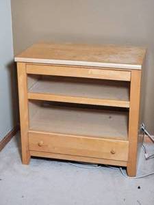 lot 65 image: Chic Modern Blonde Bedside Table