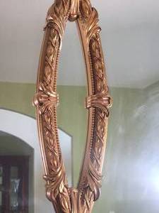 lot 16 image: Mid-Century Triple Oval Interlocking Gold Gilt Mirror