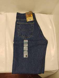 lot 37 image: NEW CARHARTT MENS RELAXED FIT TAPERED LEG JEAN SIZE 32 X 32