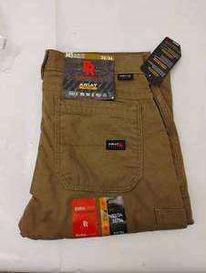 lot 41 image: NEW ARIAT FIRE RESISTANT FR M5 SLIM FIT STRAIGHT LEG CANVAS SIZE 32 X 34