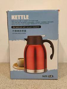 lot 79 image: NEW STAINLESS STEEL KETTLE HOT AND COLD WITH VACUUM INSULATION
