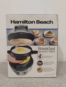 lot 106 image: NEW HAMILTON BEACH BREAKFAST SANDWICH MAKER