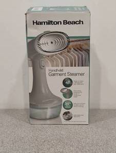 lot 110 image: NEW HAMILTON BEACH HANDHELD GARMENT STEAMER