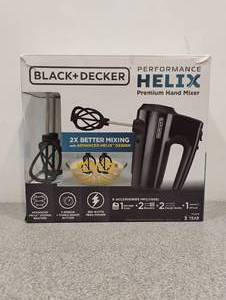 lot 122 image: NEW BLACK AND DECKER PERFORMANCE HELIX PREMIUM HAND MIXER