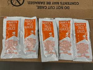 AZ 1 - Caseys Taco Sauce 600 Count Foil Pouches - Lot of 3 Boxes