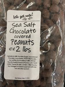 Sea Salt Chocolate Covered Peanuts - 2 lbs (Pack of 2)