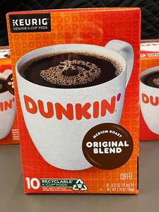 Lot of 3 Dunkin Original Blend Coffee K-Cup Pods (30 Pods Total)