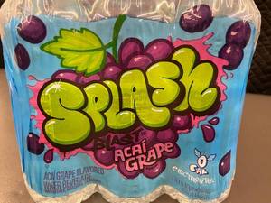 Splash Blast Acai Grape Flavored Water Beverage 16.9oz Bottles - 2 Packs of 6