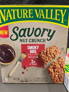 ME 4 - Nature Valley Savory Nut Crunch Smoky BBQ Bars - 4 Boxes
