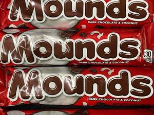 Lot of 12 Mounds Dark Chocolate & Coconut Candy Bars