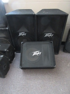 lot 934 image: PEAVEY SPEAKERS AND FLOOR MONITOR