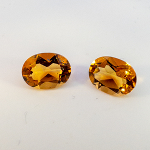 lot 73 image: Pair of CITRINE - 2.12ct. Oval brilliant cut