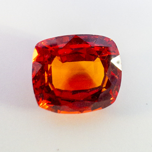 lot 91 image: LAB GROWN ORANGE SAPPHIRE - 5.72ct. Rectangular cushion cut