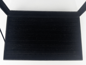 lot 102 image: Colleens Prestige Textured Black Anti-Tarnish Organizational Ring Jewelry Box